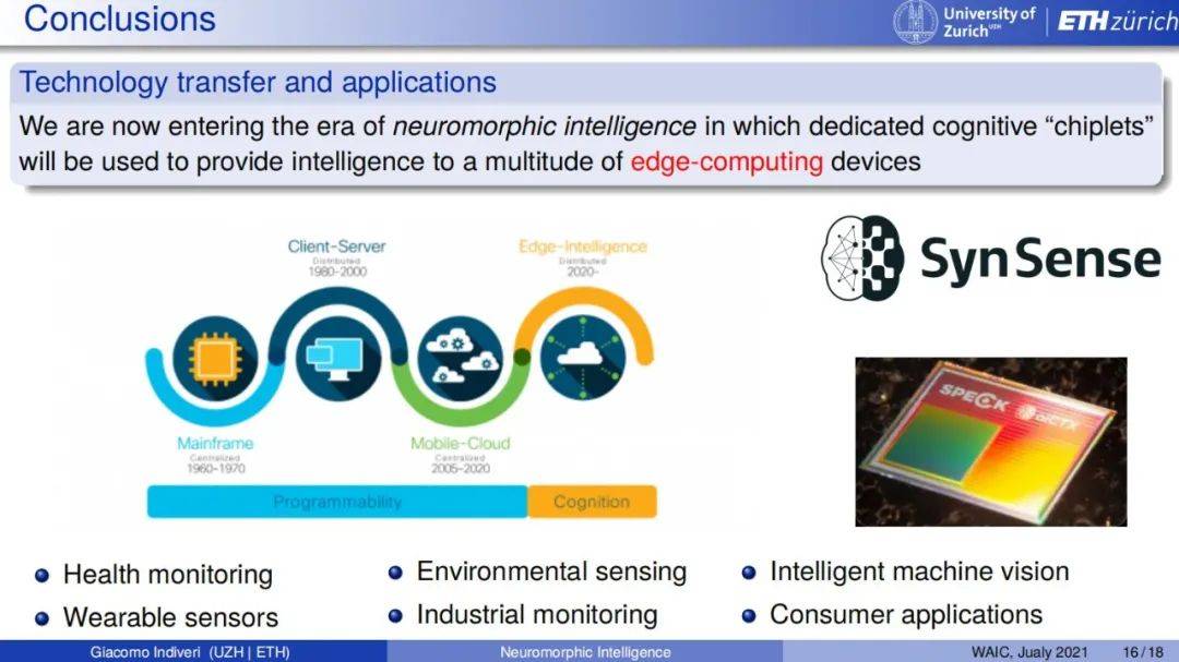 WAIC 2021 | SynSense时识科技首席科学家 Giacomo Indiveri：低功耗人工智能盘算体系中的类脑策略